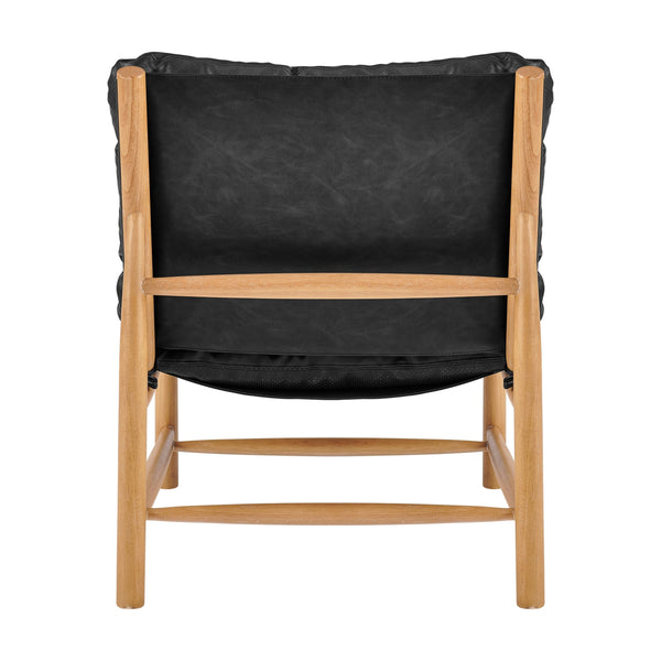 Oswald Faux Leather Tufted Accent Chair, Casa Black