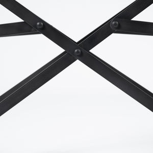 Direttore Black Iron Frame Black Leather Dining Chair