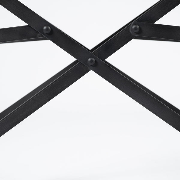 Direttore Black Iron Frame Black Leather Dining Chair