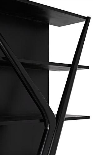 Vetra Teak and Veneer Bookcase in Hand-Rubbed Black