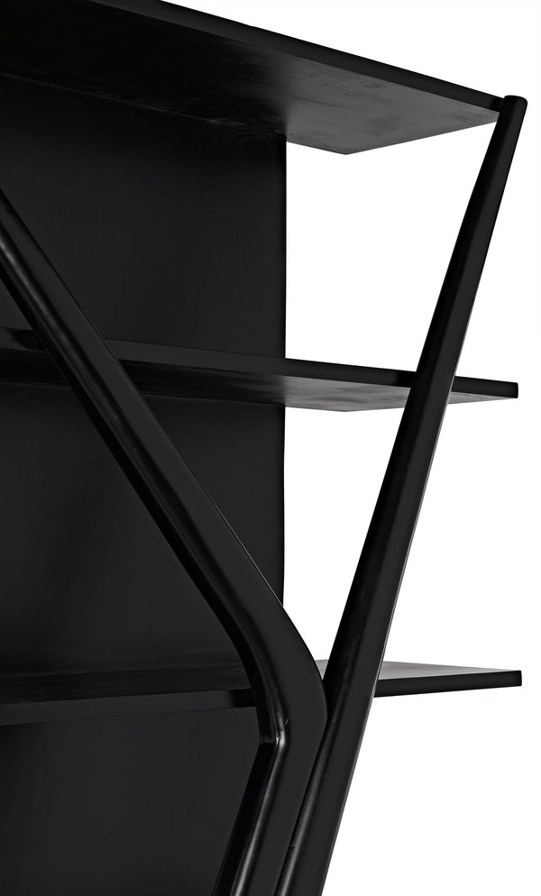 Vetra Teak and Veneer Bookcase in Hand-Rubbed Black