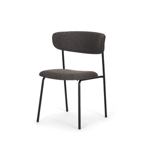 Corey Dining Chair w/ Gray Fabric & Matte Black Metal