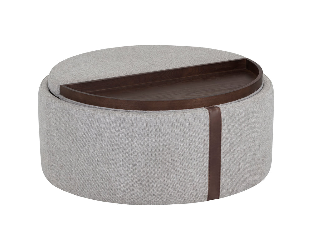 BORELLI WHEELED STORAGE OTTOMAN - BELFAST HEATHER GREY / AUTUMN CHESTNUT