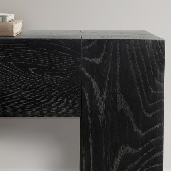 Bristol Solid Wood Rectangle Console Table - Aged Black