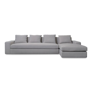 Thomas Right Sectional Grey with Feather Blend