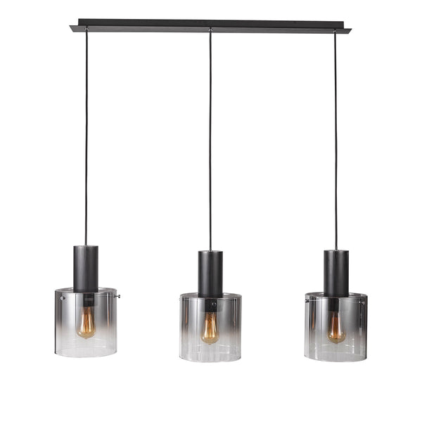 Henley AC11522SM Pendant in Satin Black & Smoke Glass