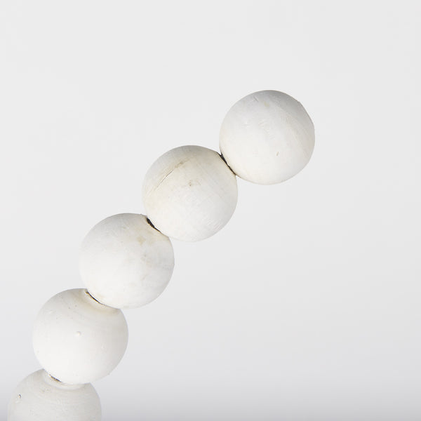 Pontchartrain II (Large) 11L x 6W White Beaded Broken Sphere Decorative Object W/ Gold Base