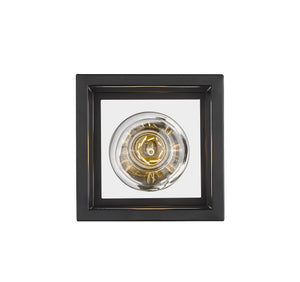 Kube 1 Light Wall Sconce in Matte Black + Chrome Finish