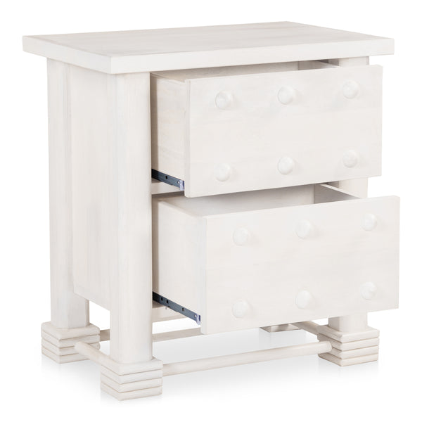 Moe's Clement Nightstand Whitewashed Mango Wood