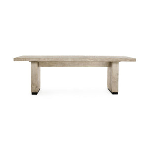 Lynx Solid Wood Dining Table in Antique White Finish