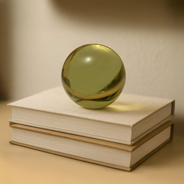 Bonn Cast Glass Decorative Object in Olive