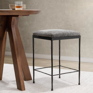 Classic Home Bose Hide Counter Stool with Iron Frame