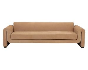 ROMER SOFA - DISTRESSED BROWN - NUBUCK TAN LEATHER