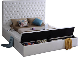 Randal King Bed In White Velvet