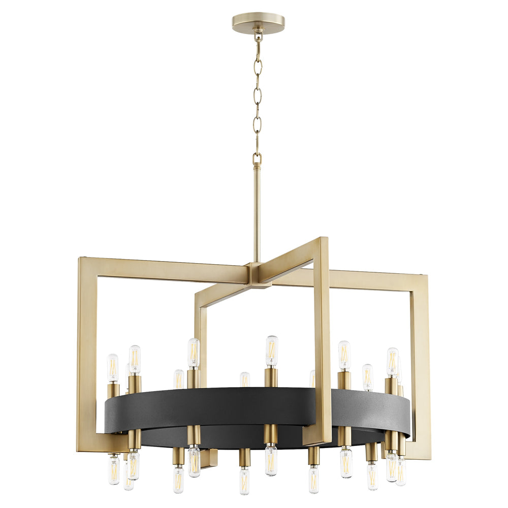 Archibald 24lt Chandelier in Noir / Aged Brass