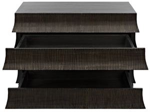Ava Mahogany Dresser in Hand-Rubbed Black with Light Brown Highlights