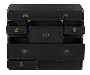 Charles Chest in Pale Mahogany with Brass Handles