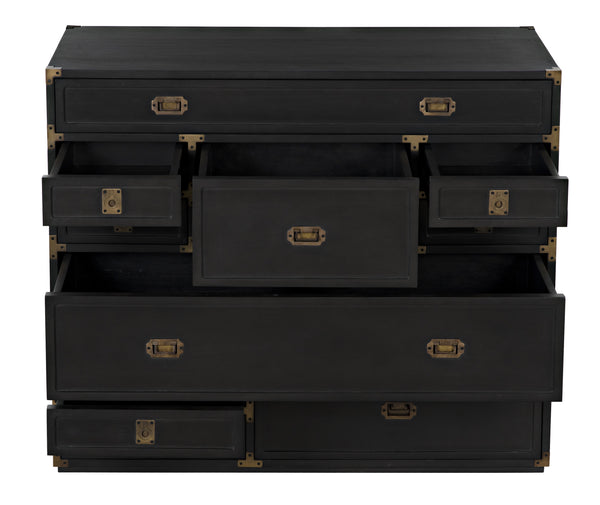 Charles Chest in Pale Mahogany with Brass Handles