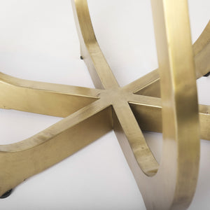 Laurent 48" Marble Top Gold Metal Base Dining Table