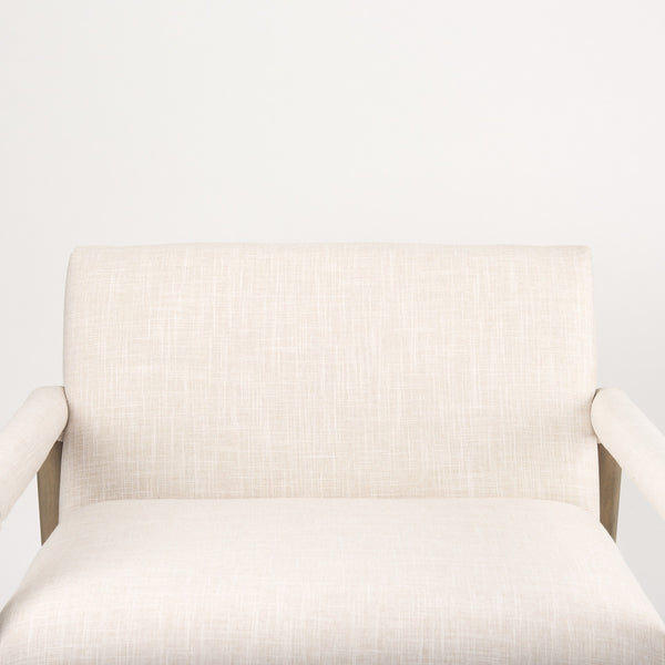 Palisades Cream Upholstery w/ Solid Wood Accent Chair