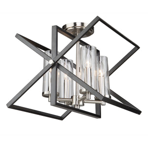 Vissini AC11471 Semi-Flush Mount in Matte Black & Polished Nickel