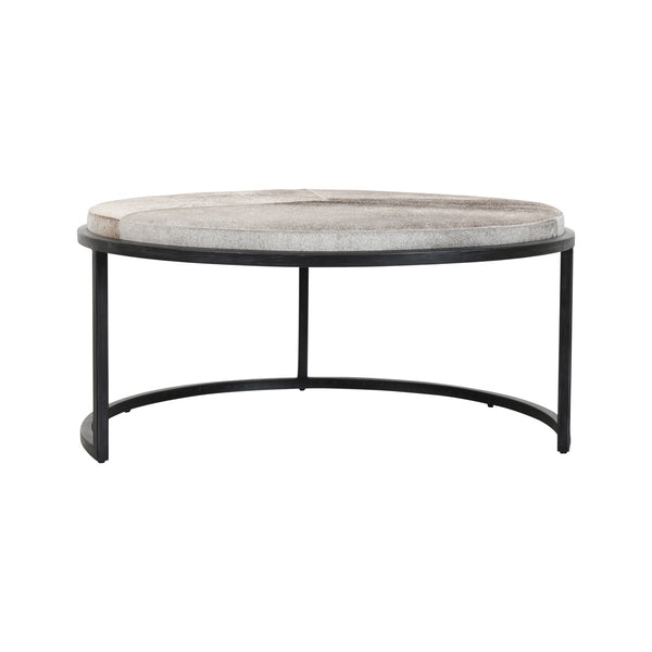 Hayword Hide-Covered Nesting Coffee Tables – Set of 2