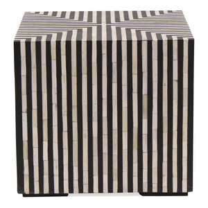 Terning Side Table in Black and White Camel Bone