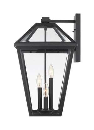 Talbot 3 Light Outdoor Wall Sconce in Black Finish