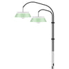 Cuna Mint Green 2-Light Wall Lamp with Black Wall Hanger