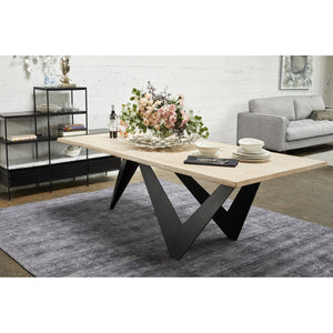 Moe's Bird Dining Table with Solid Oak Live Edge