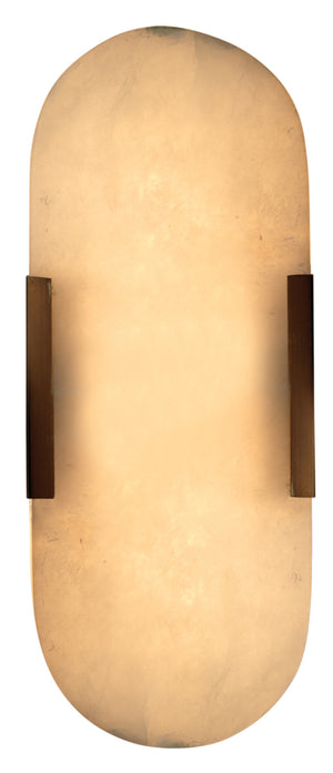 Delphi 2-Light Alabaster Wall Sconce, Antique Brass Metal