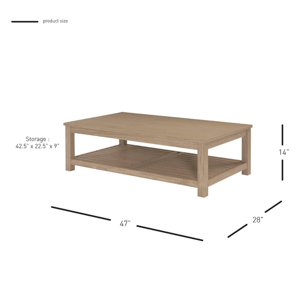 Tiburon KD Coffee Table, Drifted Sand