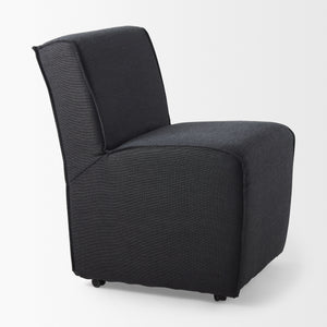 Damon Fully Upholstered Grey Fabric Dining Chair on Casters