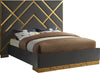 Lionel King Bed In Grey Velvet