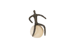 Abstract Figure on Bleached Wood Base, Bronze Finish