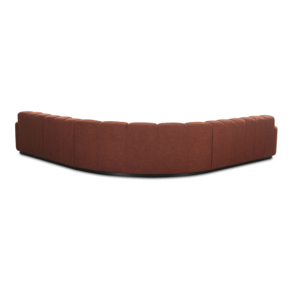 Moe's Roman L-Shaped Sectional in Rust, Modern Vintage