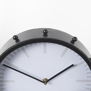 Marian 11.0L x 3.1W x 11.0H Black Studded Round Table Clock