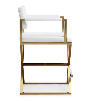 Director White Gold Steel Counter Stool