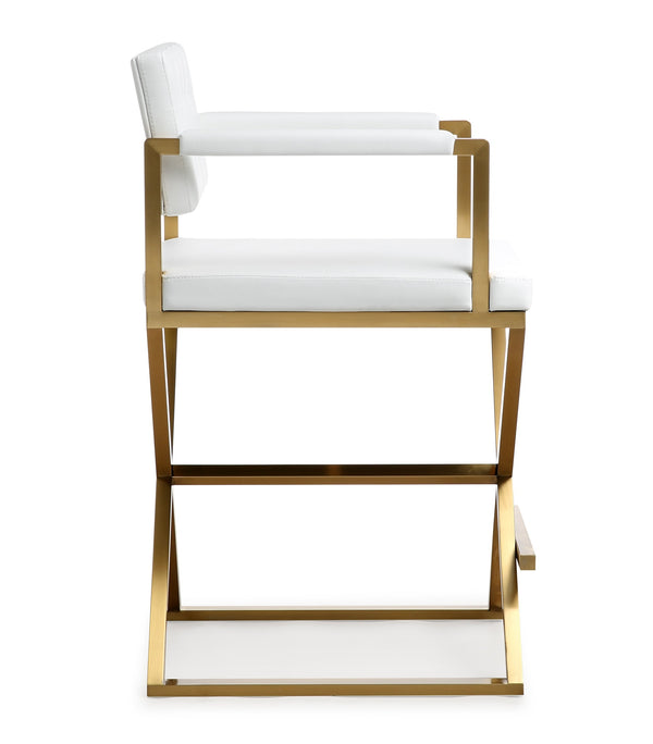 Director White Gold Steel Counter Stool
