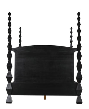 Brancusi Bed, Queen, Hand Rubbed Black