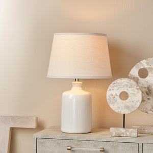 Milk Jug Glass Table Lamp, Cream
