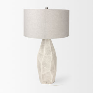 Piven White w/Antiqued Wash Textured Ceramic Table Lamp