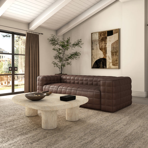 Moe's Callan Sofa in Dark Brown Leather