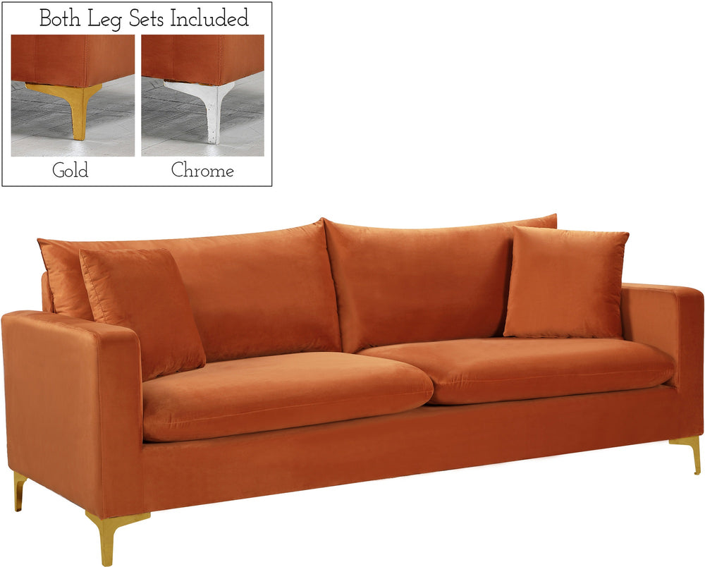 Lucy Sofa In Cognac Velvet
