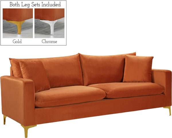 Lucy Sofa In Cognac Velvet