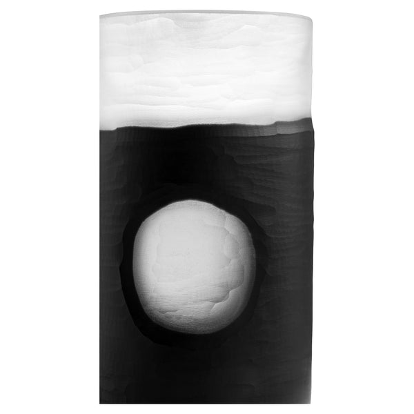 Medium Ominous Frost Vase in Clear and Black
