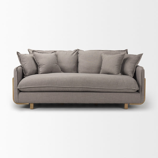 Roy I 84" Flint Gray Upholstered Three Seater Sofa