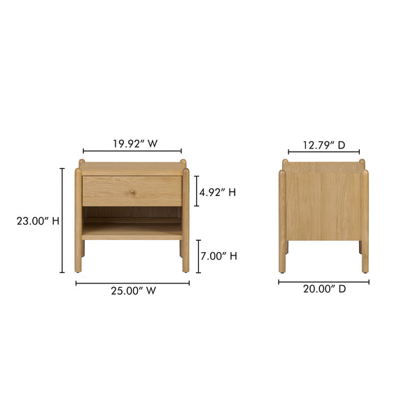 Moe's Billy Nightstand in Natural Finish