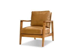 CRAFTSMAN Occasional Chair in Natural ash wood frame/tan leather