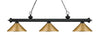 Riviera 3 Light Billiard Light in Matte Black Finish